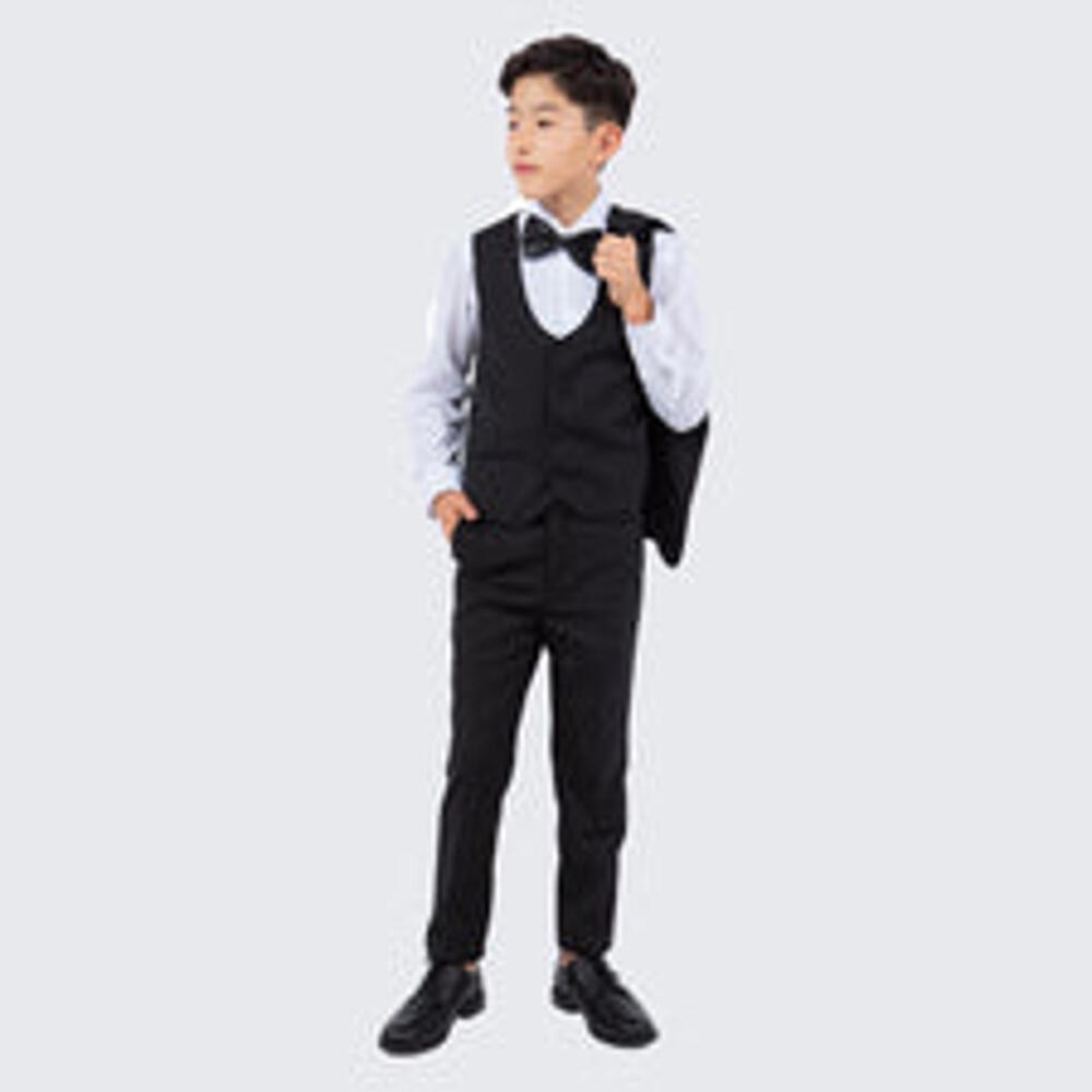 Boys Slim Fit Tuxedo Black Set by Perry Ellis for Kids Teen Children
